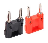 FTVOGUE Adaptador de Enchufe Banana Doble de 4 Mm, Conector Banana ABS, Paquete de 10, Enchufe de Cable CA CC Rojo y Negro para Antena, Cable Coaxial, Medidores de Instrumentos y Conexión de Poste