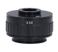 FTVOGUE Adaptador de Lente CTV 0.35X, Montura C de Metal para Microscopio Trinocular, Conecte la Cámara CCD con Campo de Visión Ajustable (0.5X)