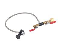 FTVOGUE Adaptador de Recarga de Cilindro de CO2 CGA320, Material Premium con 2 Válvulas de Encendido y Apagado para Tanques de CO2 con Conector CGA320 (24 pulgadas de largo con manómetro)