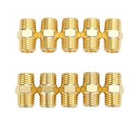 FTVOGUE Adaptador de Tubo de Rosca Macho a Macho con Boquilla de Latón 1/4NPT