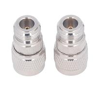 FTVOGUE Adaptador N Hembra a N Macho de 2 Piezas, Conector RF con Material de Cobre y Aislamiento Blanco de PTFE, para Cable de Extensión de Antena y Conexión RF