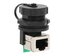 FTVOGUE Adaptador RJ45 Acoplador Ethernet a Prueba de Agua Paquete de 2 PC Termoplástico Latón 8 Pines IP67 Enchufe Doble Roscado para Montaje en Panel Exterior Conexión de Cable de Red