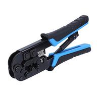 FTVOGUE Alicates de Engarzado RJ45 RJ11 A3 Cortador de Cables de Red de Acero Herramienta de Pelado 190 Mm 8P 6P Uso Dual para Instaladores de Reparación de Cables Telefónicos Ethernet Electricistas y