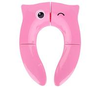 FTVOGUE Almohadilla de Inodoro Portátil para bebé, Asiento de Inodoro Plegable Antideslizante para Entrenamiento de Viaje para Niños Pequeños con Lindo Diseño de Dibujos Animados para un (PINK)