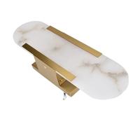 FTVOGUE Aplique de Pared Lámpara de Pared de Mármol con Base Galvanizada Dorada y Superficie Esmerilada para Sala de Estar, Baño, Pasillo, Comedor