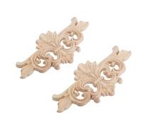 FTVOGUE Apliques de Madera Tallada con Flores, Calcomanía de Madera Hecha a Mano, 2 Piezas, 16 X 7,5 Cm o 22 X 10 Cm, Patrón Elegante, Textura Realista para Muebles, Puertas, Gabinetes, Ventanas,