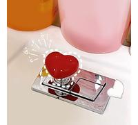 FTVOGUE Ayudante para Empujar Botones de Inodoro, Herramienta de Plástico en Forma de Corazón, Diseño Innovador para Usuarios con Uñas Largas, Compacto y Conveniente para Cada Baño (rojo)