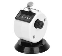 FTVOGUE Berm Contador Manual Herramienta de Conteo Mecánico Estuche de Plástico ABS de 4 Dígitos con Base de Gancho para Estadísticas de Datos Conteo de Tráfico Asistencia a Conferencias (White)