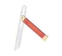 FTVOGUE Bisel para Carpintería, Bisel en T Deslizante de Acero Inoxidable con de Caoba Maciza, Regla de ángulo Ajustable de 9 Pulgadas para Medir Marcas y Diseños en Carpintería
