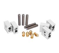 FTVOGUE Bloque Calefactor de Aluminio para Impresora 3D MK7 MK8, Accesorio de Extremo Caliente de Aleación Duradera con 5 Boquillas, Varilla Calefactora Compatible para Entusiastas del Bricolaje