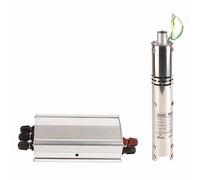 FTVOGUE Bomba de Tornillo Solar de CC de 24 V, Bomba de Agua Sumergible sin Escobillas de Acero Inoxidable con Controlador MPPT Automático para Riego y Ganado (NS242T-20)
