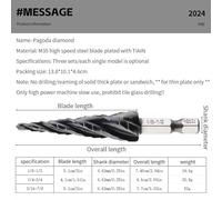 FTVOGUE Broca Escalonada, Acero de Alta Velocidad Recubierto de Titanio y Escariado de Cobalto, Ideal para Fabricación de Acero Inoxidable y Aluminio (Tipo B)