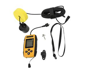 FTVOGUE Buscador de Peces con Sonda, Buscador de Profundidad con Cable ABS con Retroiluminación LCD, Rango de 328 Pies, Haz de 45 Grados, Pantalla de Medidor de Pies para Barco, Kayak, Muelle, Pesca