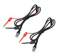 FTVOGUE Cable Coaxial, Cables de Gancho de Prueba Dobles Negro y Rojo con Conector BNC, Entrada de 50 Ohmios, Perfecto para Pruebas de Osciloscopio