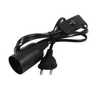 FTVOGUE Cable Colgante para Lámpara Colgante con Interruptor, Soporte para Bombilla E27, Accesorio de Iluminación para Techo (Enchufe negro de la UE)