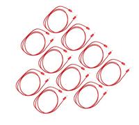 FTVOGUE Cable de Prueba, Cable de Prueba de Sonda Multímetro con Conector Banana de Latón Duradero y PVC, 10 Juegos 30VAC-60VDC para Pruebas Electrónicas (rojo)