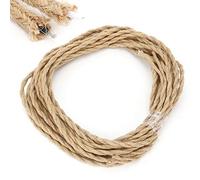 FTVOGUE Cable Eléctrico de par Trenzado de Cuerda de Cáñamo Vintage, Núcleo de Cobre de 0,75 mm², 2 M, 5 M, 10 de Longitud con Trenza de Cáñamo para Lámpara de Luz de Araña (10/32,8 pies)