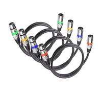 FTVOGUE Cable XLR Paquete de 4 Cables de Micrófono Macho a Hembra de 3 Pines de 1,2 M Línea de Entrada de Salida de Audio Transparente para KTV DJ Grabación en Escenario Uso Materiales de Uso Pesado
