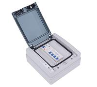 FTVOGUE Caja de DistribucióN Resistente a la Intemperie ABS Más PC Caja de DistribucióN Europea con Cubierta IP65 4 Disyuntores MCB y RCD 63A 1P N para Montaje en Pared Exterior de Fábrica en el Hogar
