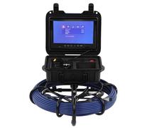 FTVOGUE Cámara Endoscópica, Cámara de Inspección de Tuberías LCD de 9 Pulgadas con Cable de Fibra de Vidrio de 30 M, 12 Luces LED, DVR de 8 GB, Cabezal de de Acero Inoxidable para Inspección de