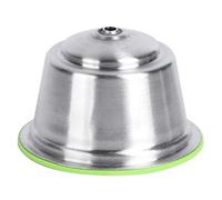 FTVOGUE Cápsula de café Reutilizable de Acero Inoxidable (GREEN) | Capacidad de 40 Ml, Tapa de Silicona de Grado Alimentario, Filtro Fino para Extracción de Aceite, Uso en Casa o en la Oficina