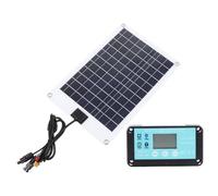 FTVOGUE Cargador de Panel Solar, Cargador de Batería de Panel Solar ABS de 50 W con Controlador MPPT 100 A, Conectores XT60 y CC, Paneles Solares Portátiles para Carga CC de Batería de 12 V