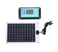 FTVOGUE Cargador de Panel Solar, Cargador de Batería de Panel Solar ABS de 50 W con Controlador MPPT 100 A, Conectores Múltiples de CC, Paneles Solares Portátiles de 42 X 27 Cm para Batería de 12 V,
