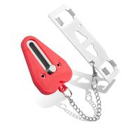 FTVOGUE Cerradura de Puerta Portátil, Bloqueo de Seguridad sin Taladro y sin Herramientas for Hotel y Residencia (rojo)
