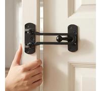 FTVOGUE Cerradura de Refuerzo para Puerta, Cerradura de Seguridad Resistente for Puertas de Entrada y Puertas Interiores (BLACK)