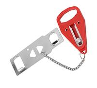 FTVOGUE Cerradura de Seguridad de Puertas Portátil Roja con Construcción de Acero Inoxidable para Viajes, Apartamentos, Hoteles, Seguridad, Casillero de Puerta Antirrobo