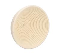 FTVOGUE Cesta de Fermentación para Pan - Redonda u Ovalada, de Plástico Trenzado, Hecha a Mano, Higiénica y Fácil de Limpiar (en 2 minutos) - Ideal para (Forma redonda de color blanco roto, 20*8 cm)