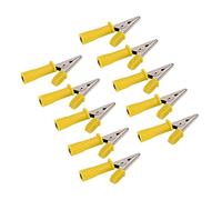 FTVOGUE Clamp/Holder Aislado de 10 Piezas, Material de Latón y PVC, Abrazadera de Cocodrilo de Prueba Segura con Conector Tipo Banana de 4 Mm y Tamaño de Apertura de 5 Mm para Pruebas Eléctricas de