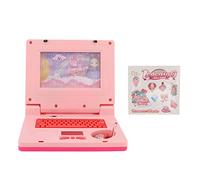FTVOGUE Computadora Portátil de Aprendizaje para Niños, Juguetes Electrónicos Educativos con 2 Clips de Música, 11 Efectos de Sonido, Iluminación, Transferencias de Imágenes, (Ratón rosa no retráctil)
