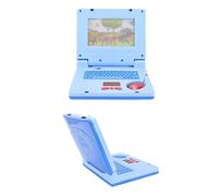 FTVOGUE Computadora Portátil de Aprendizaje para Niños, Juguetes Electrónicos Educativos con 2 Clips de Música, 11 Efectos de Sonido, Iluminación, Transferencias de Imágenes, (Ratón azul no retráctil)