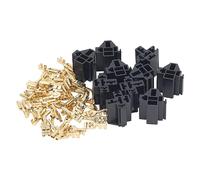 FTVOGUE Conector de relé, Kit de Conector de relé de 5 Pines de Material ABS con Terminales de 10 Mm y 6,3 Mm para Automóviles y Camiones