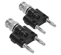 FTVOGUE Conector Tipo Banana de 2 Vías Latón ABS Conector Tipo Banana Doble 500 V BNC Macho a de Terminal de Altavoz de 2 Filas para Equipos Industriales Electrónicos Inversores Máquinas de Soldar