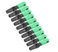 FTVOGUE Conectores Rápidos de Fibra óptica, Conectores SC de Baja Pérdida ABS Verdes para Comunicación de Red, Paquete de 50 con Guía de Instalación Sencilla
