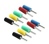 FTVOGUE Conectores Tipo Banana Conector Tipo Banana Macho de Latón Niquelado, 2 Mm, 10 A, Clavija Recta con Tubo de PE, Salida de Calor, Paquete de 10 para Cables de Prueba, Reparación Electrónica