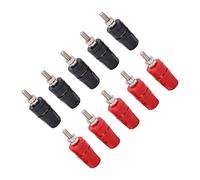 FTVOGUE Conectores Tipo Banana para Altavoz Conectores de Altavoz Tipo Tornillo Cerrado Chapados en Oro Rosca M4 de Cobre Rojo de 4,0 Mm con Anillos Rojos y Negros para Placas de Pared de Alambre de