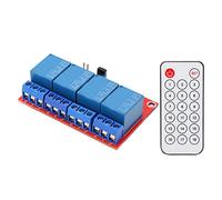 FTVOGUE Conjunto de Módulos de relé de 4 Canales, Material PCB ABS, Tamaño Compacto con Control Remoto por Infrarrojos para Proyectos Electrónicos y Automatización del Hogar (12V)