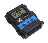 FTVOGUE Controlador de Carga Solar de 12 V y 24 V, Regulador de Panel Solar PWM, Cargador de Batería Solar con Pantalla LCD, Salida USB Dual para Teléfono, Tableta y Computadora Portátil (100A)