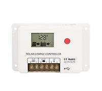 FTVOGUE Controlador de Carga Solar PWM Pantalla LCD Chip de Control de 32 Bits 12 V 24 V 10 A con Doble MOS Anti Reflujo Baja Generación de Calor para Carga de Batería del Panel Solar