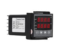 FTVOGUE Controlador de Temperatura de Pantalla Digital PID de PID ABS para DC24V, Ventana de Pantalla Doble y 32 Pasos Programables, Ideales para Envases y Metalurgias