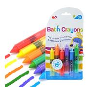 FTVOGUE Crayones Lavables, Juguetes de Dibujo Coloridos No Tóxicos para Niños con Cepillo de Cera de Color de Comida Borrable, Ducha de Baño Segura, Suministros de Arte para Niños (Color)