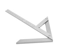 FTVOGUE Cuadrados de Centrado de Calibre de ángulo Central de Acero Inoxidable para Placa Circular Regla de Línea Central de Marcado de 150x130 Mm para Herramienta de Diseño de Medición