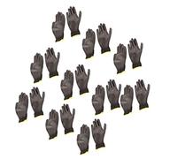 FTVOGUE de Trabajo de Seguridad, de Nailon Recubiertos de PU, 10 Pares, Puños de Punto Transpirables, Dedos Flexibles y Agarre Fuerte, para Hombres, Mujeres, Maquinaria, Taller, Ensamblaje, (Negro 8M)