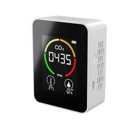 FTVOGUE Detector de CO2, Pantalla LCD a Color Monitor de Calidad del Aire Interior con Pantalla de Temperatura y Humedad, Analizador Portátil de 400 a 5000 Ppm para Almacén de Laboratorio de (WHITE)