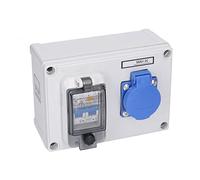 FTVOGUE Enchufe de Pared, Caja de Toma de Corriente Estándar Alemán con RCD, 200 a 250V 10 a 16A, 230V 40A 1P+N, IP54, Tapa Abatible con Cierre Automático, para Interior Exterior Jardín