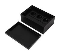 FTVOGUE Enchufe Empotrado en el Piso, 3 Salidas de Dos Clavijas, Kit de Caja de Receptáculo Integrado de Acero Inoxidable con Sello Impermeable para el Hogar, Oficina, Hotel, Escuela