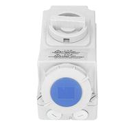 FTVOGUE Enchufe Impermeable para Exteriores PC Enchufe con Interruptor de Enclavamiento Industrial 32A 3 Pines 2P Más E IP67 Tomacorriente Exterior Montado en la Pared para Talleres Garajes y Uso de